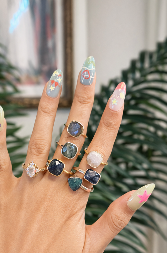 Natural Gemstone Sterling Silver Rings
