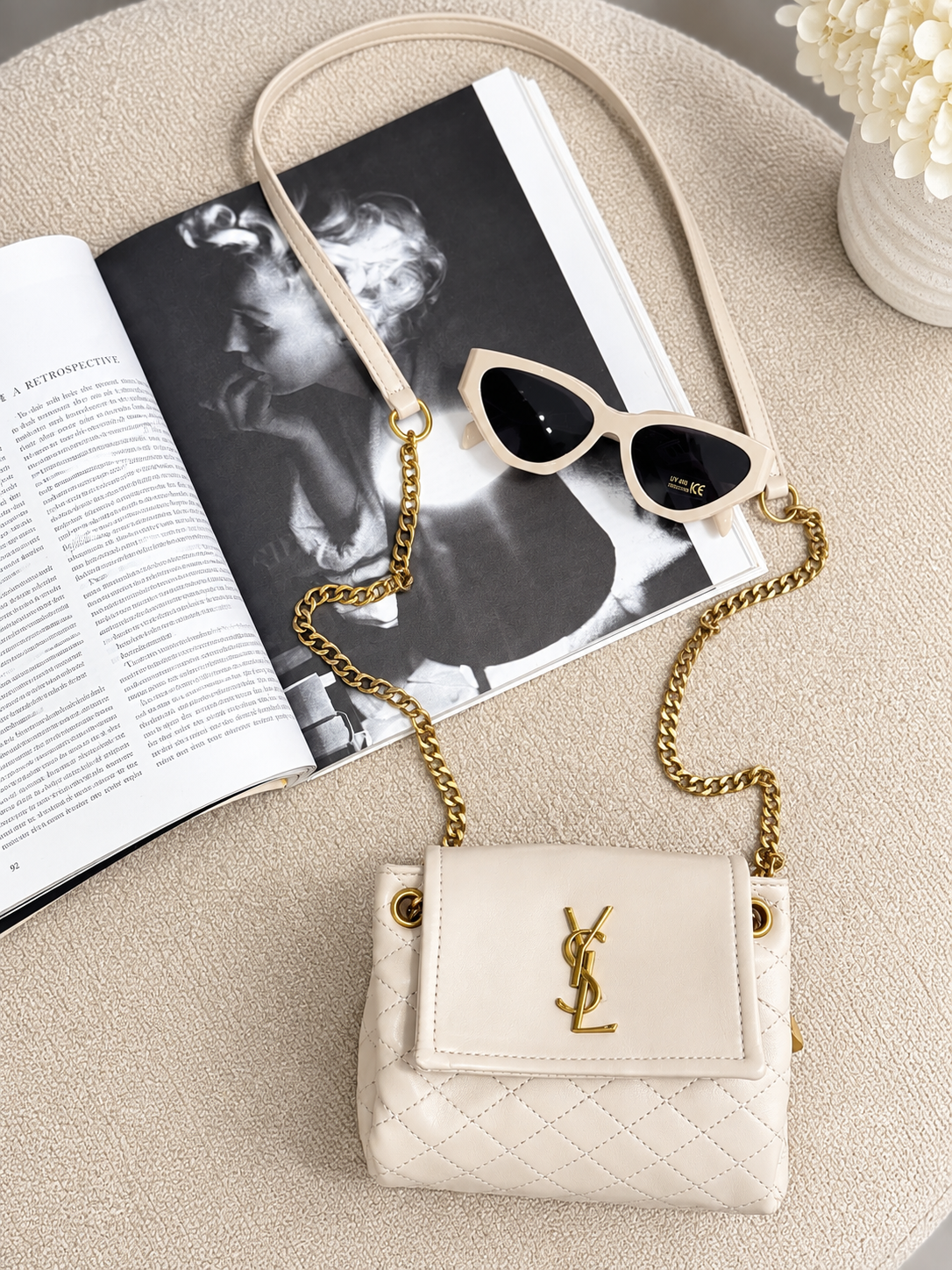 Mini Quilted Design Flap Bag