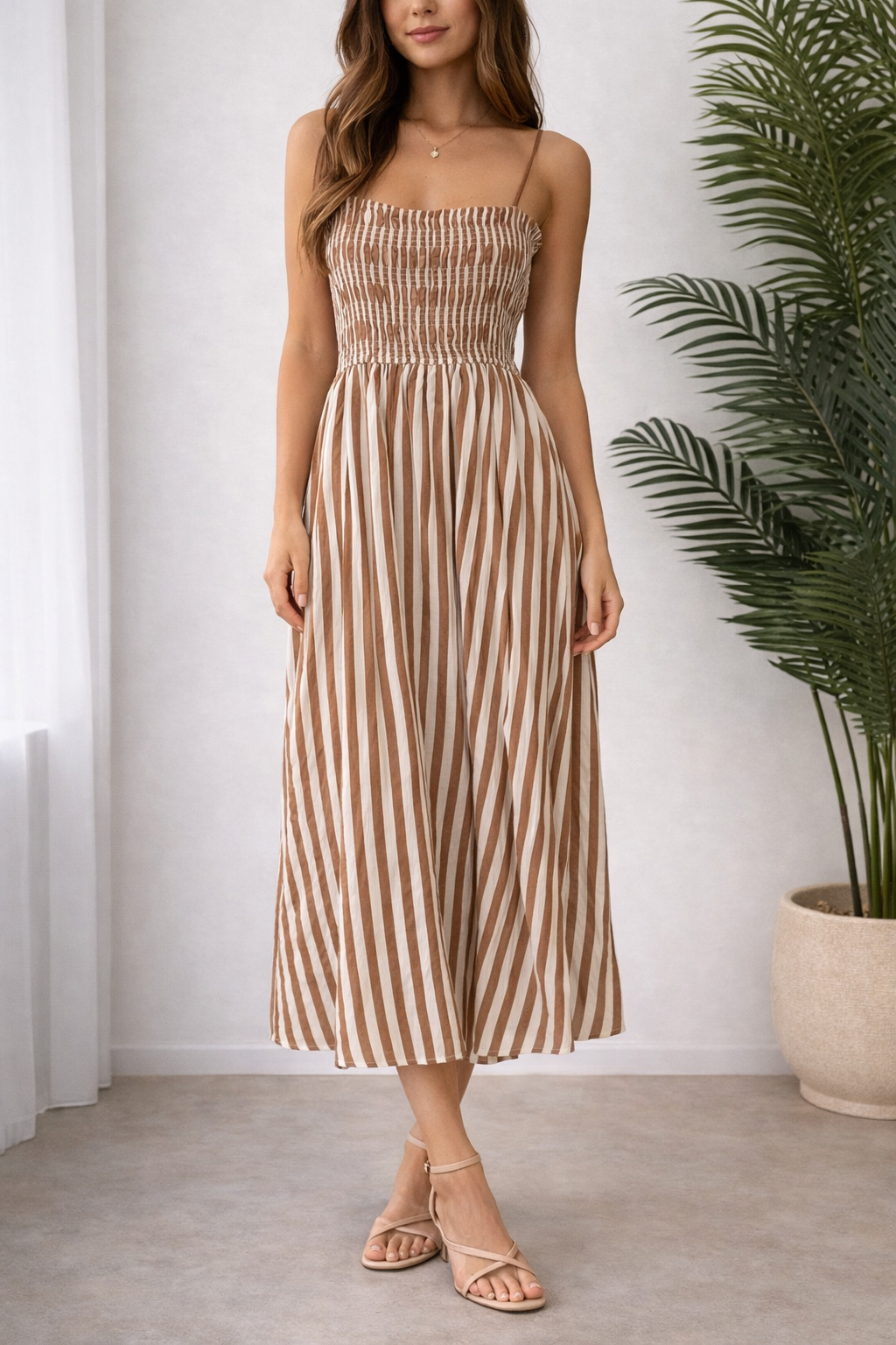 Russet Stripes Maxi Dress