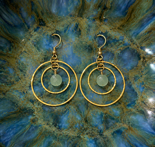 Jade Stone Double Hoops