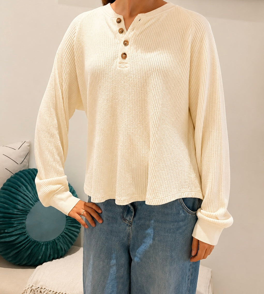 Willow Henley Waffle Top