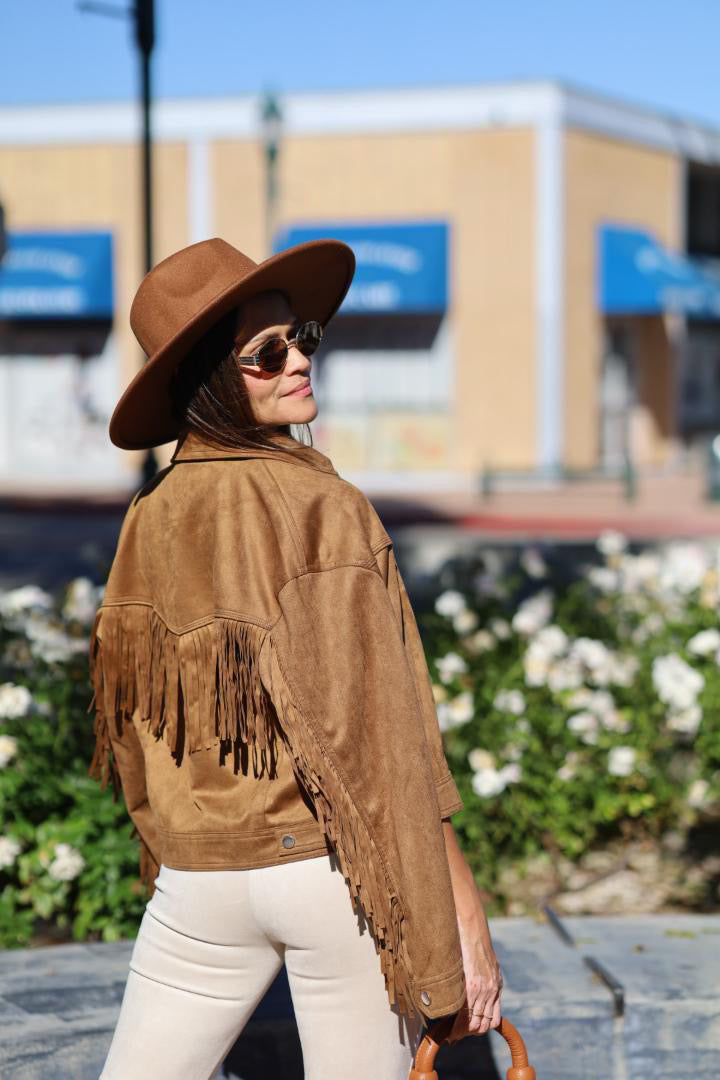 Fall in Love Fringe Suede Cropped Jacket