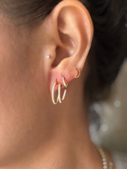 Swirl Cz Pave Earrings