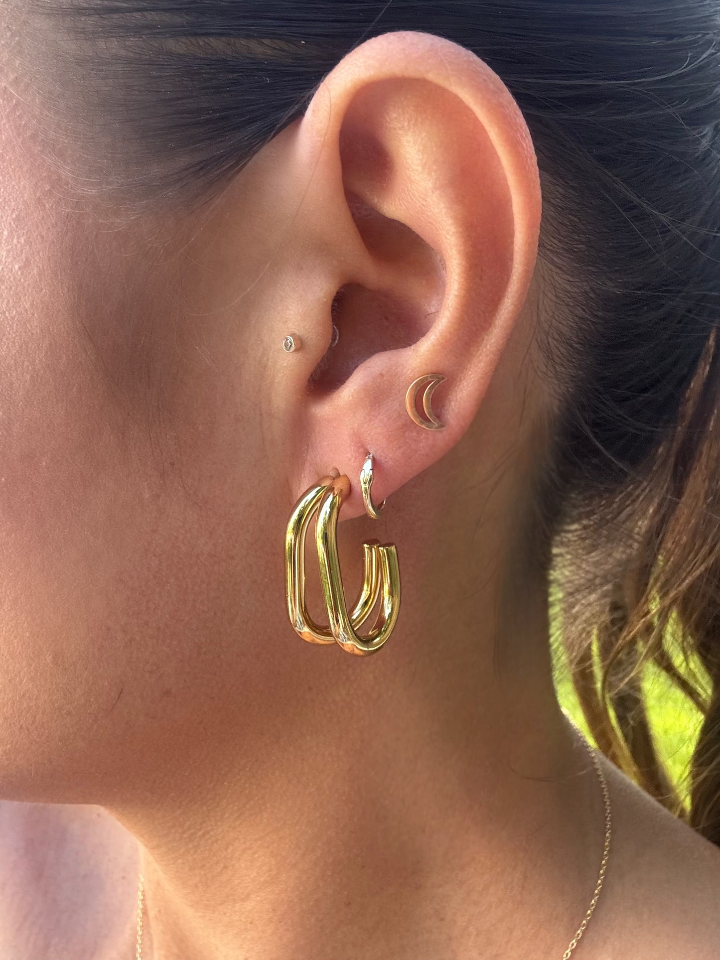 Double Up Stainless Steel Gold Drops