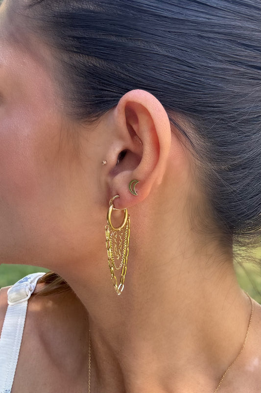 Sienna Glow Dangle Chain Hoops