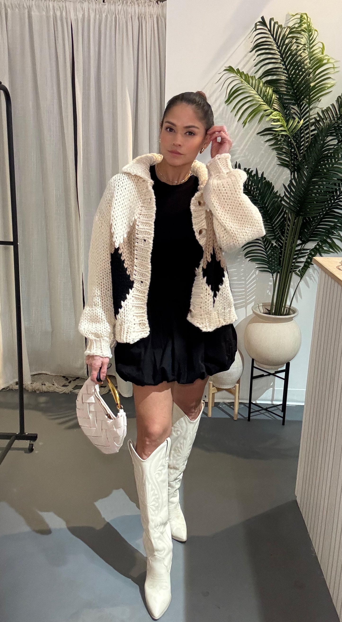 Noir Chic Mini Bubble Skirt