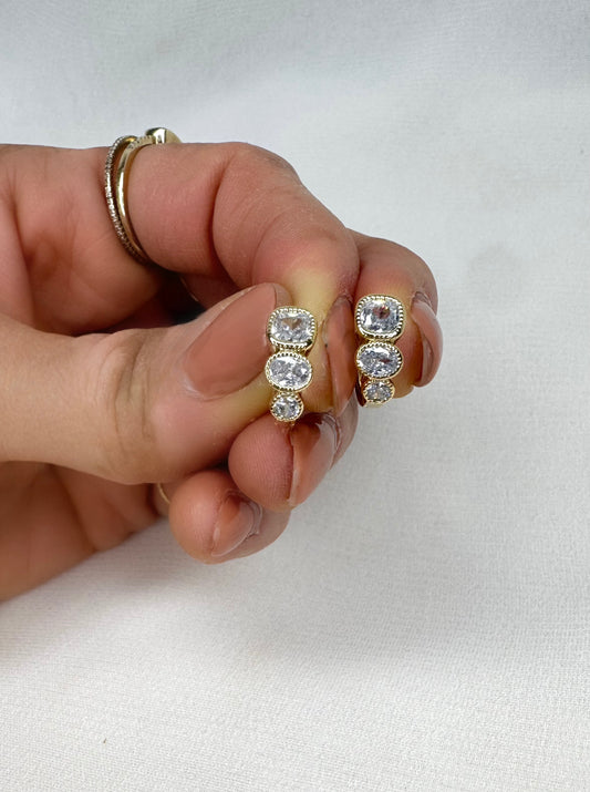 Studded Mini Gold Hoops