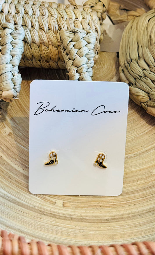 Mini Cowboy Boots Stud Earrings