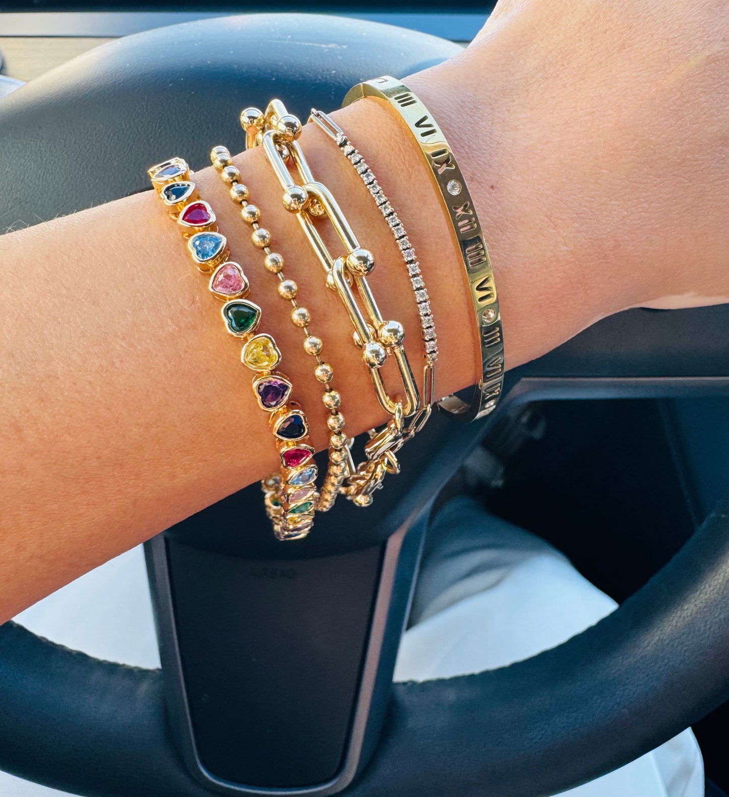 Candy Hearts Rainbow Bracelet