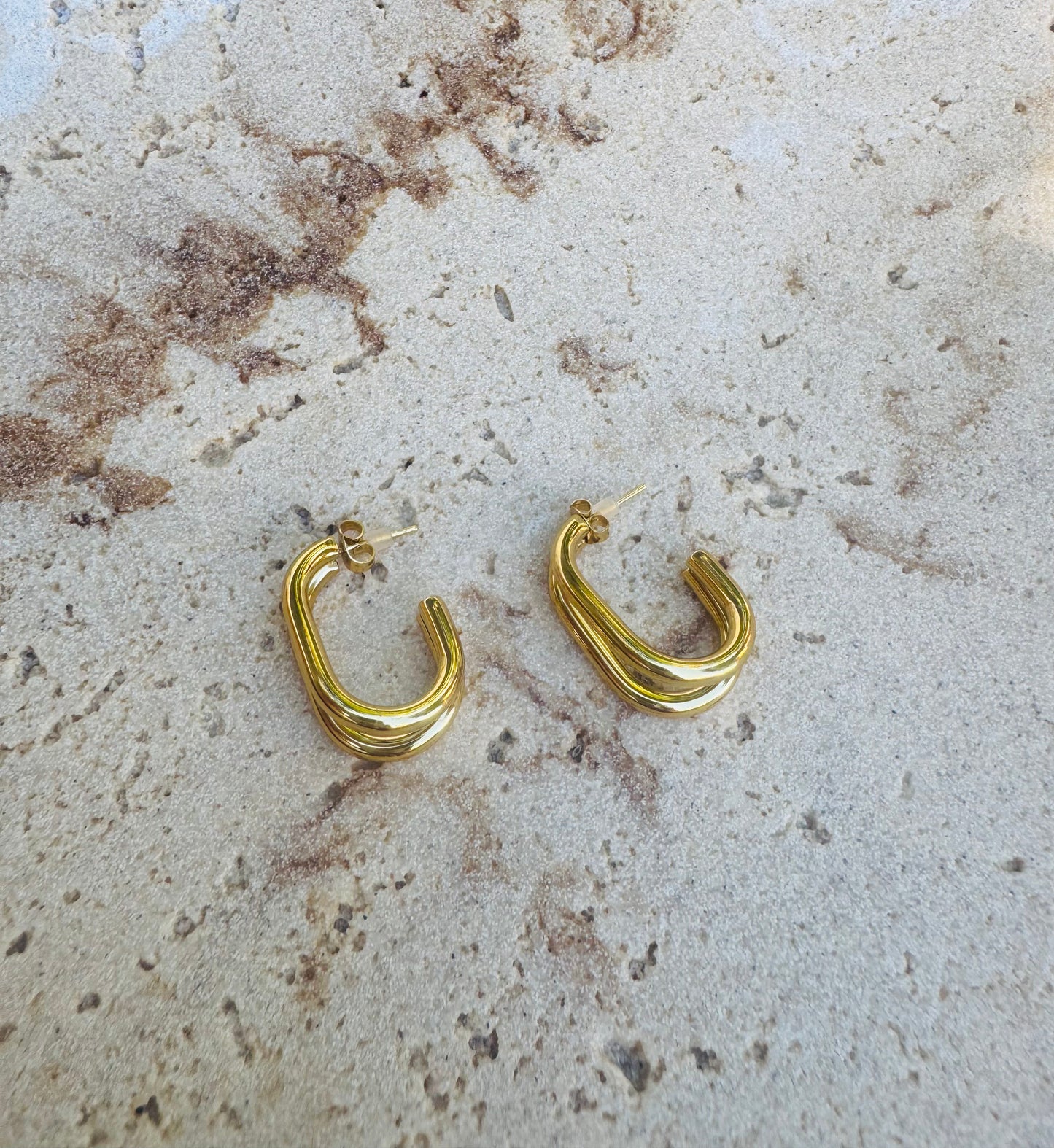 Double Up Stainless Steel Gold Drops