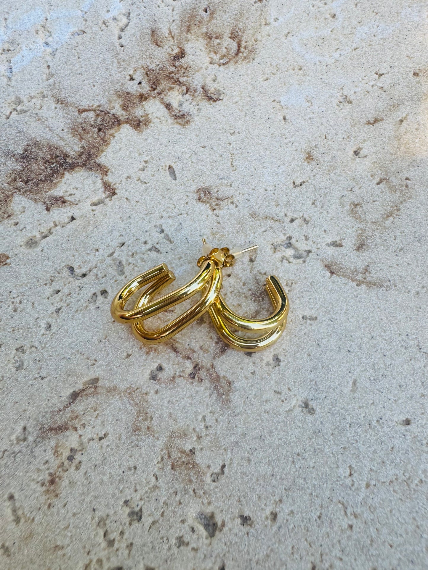 Double Up Stainless Steel Gold Drops