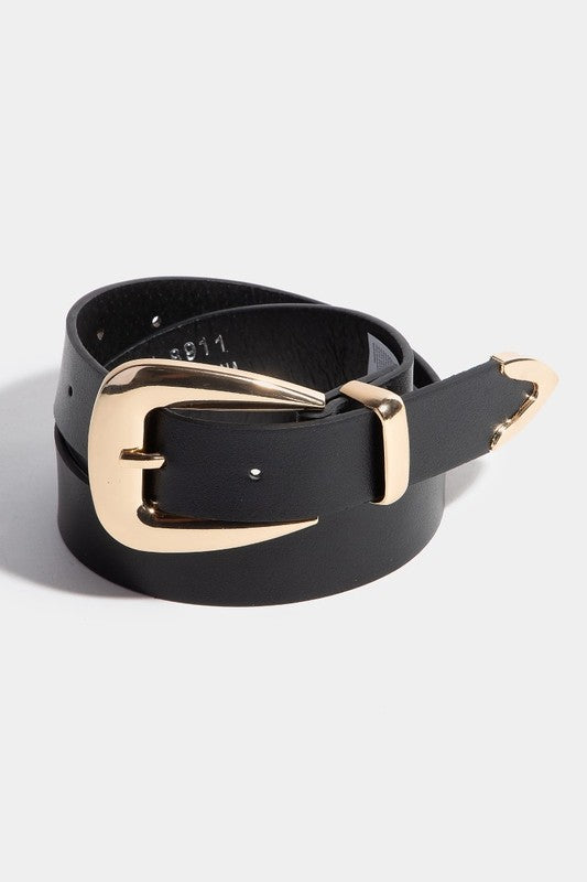 Edgy Smooth Faux Leather Belt