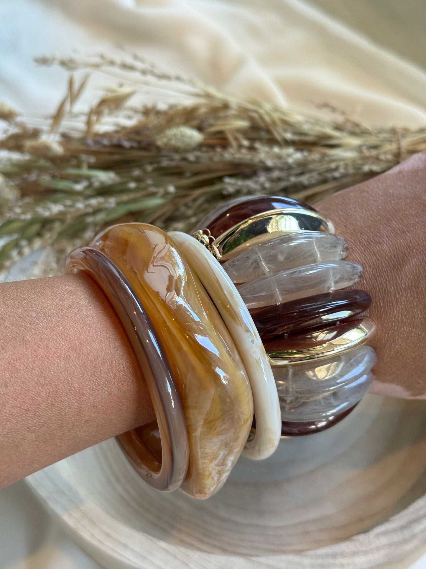 Stone Beaded Stretch Bracelet