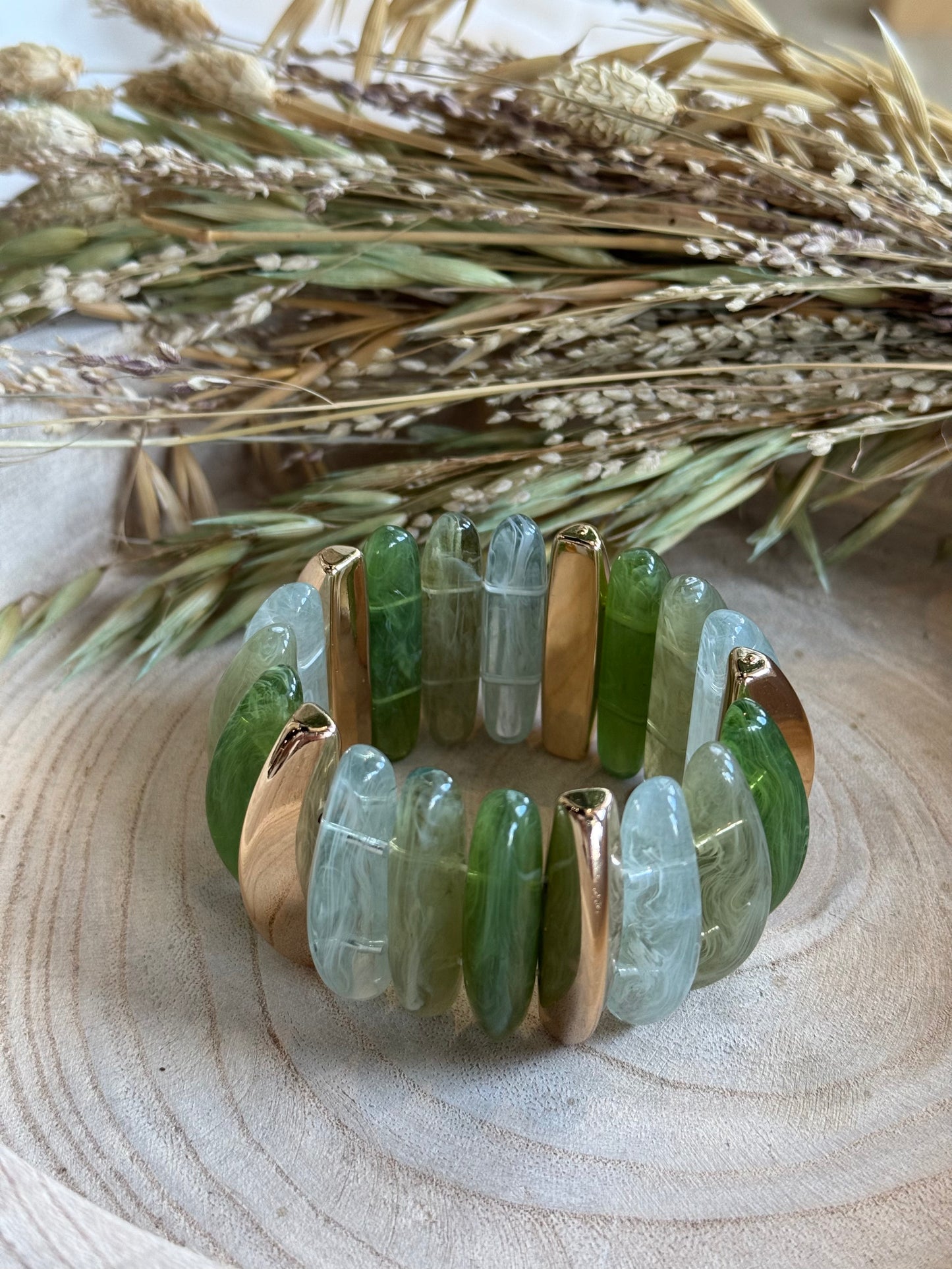 Stone Beaded Stretch Bracelet