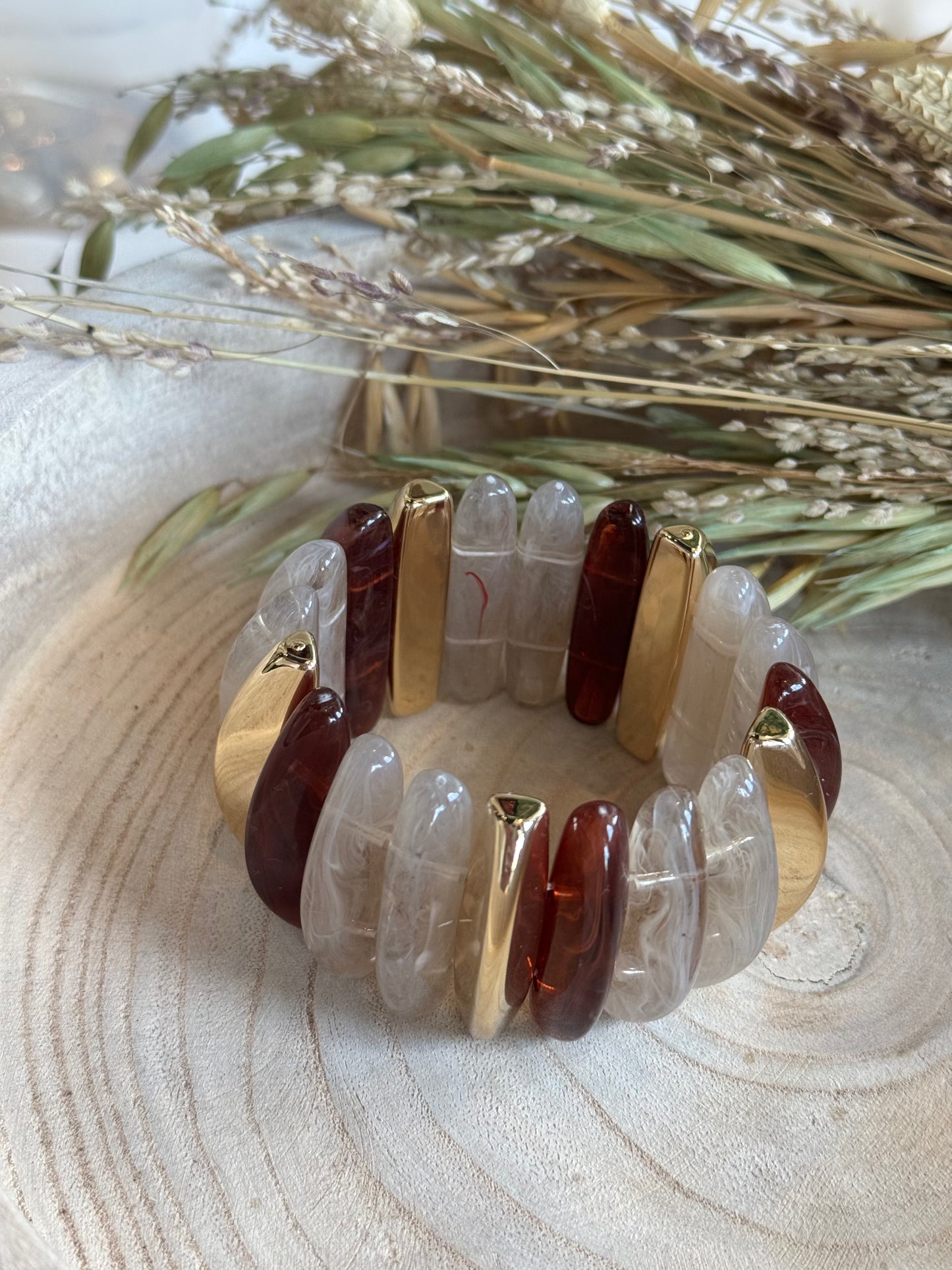 Stone Beaded Stretch Bracelet