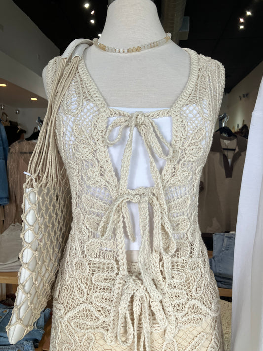 Weaved Boho Beach Tie Tank Top