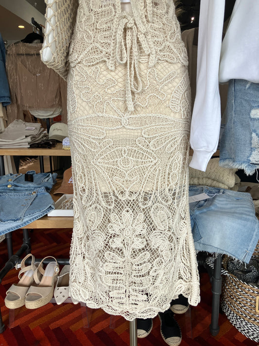 Weaved Boho Beach Midi Skirt