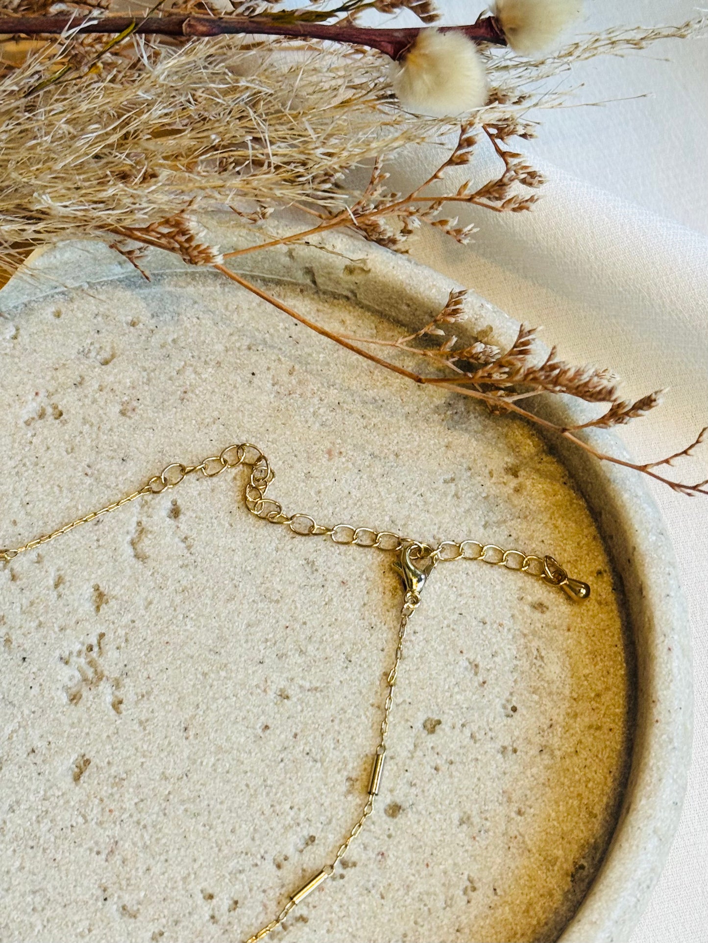 Dainty Dark Beaded Necklace