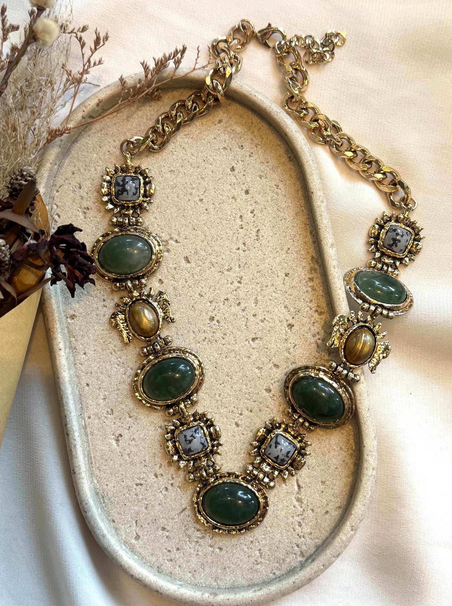 Emerald Beauty Large Stone Necklace
