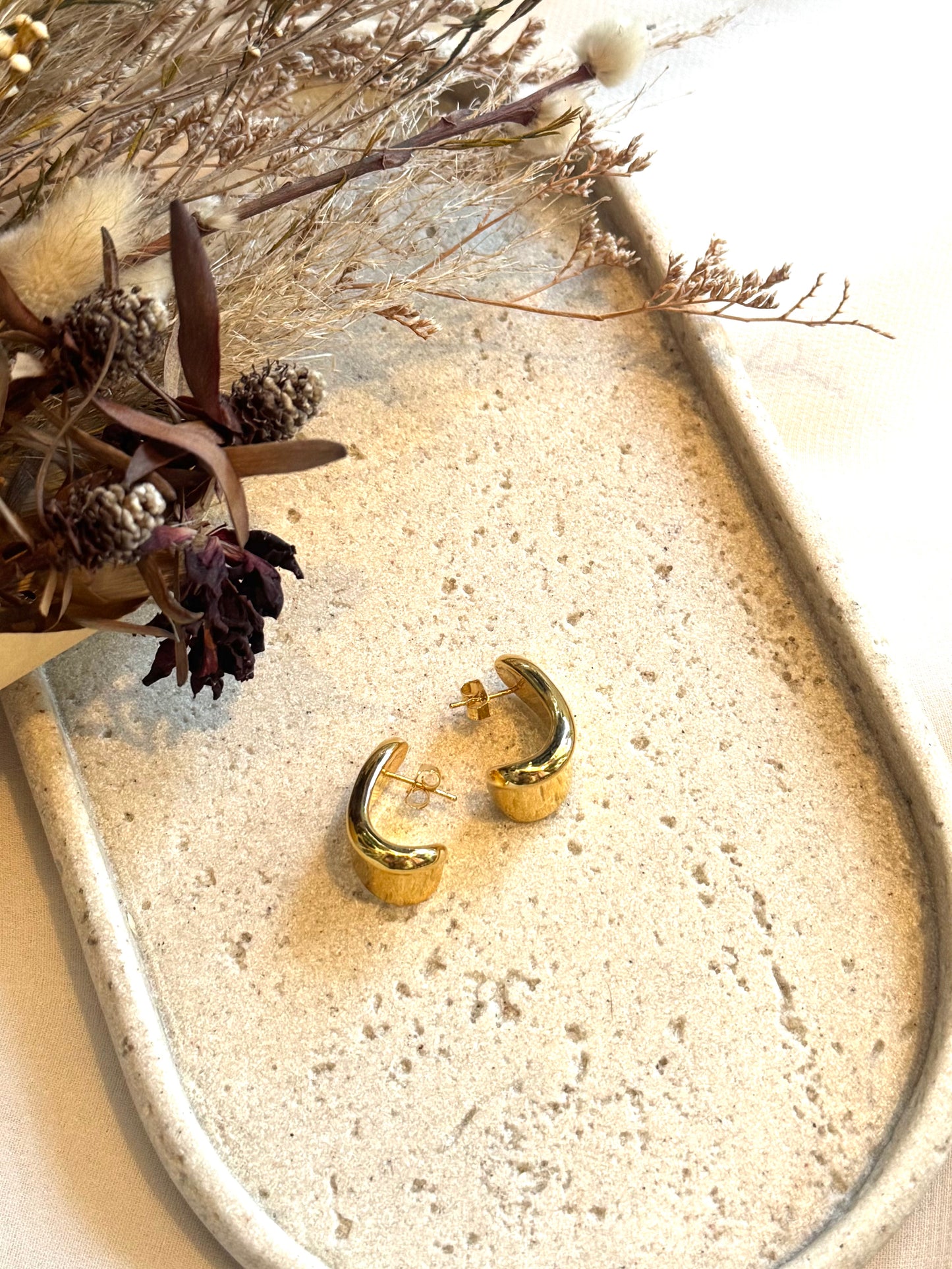 Oval Small Jewel Hoops