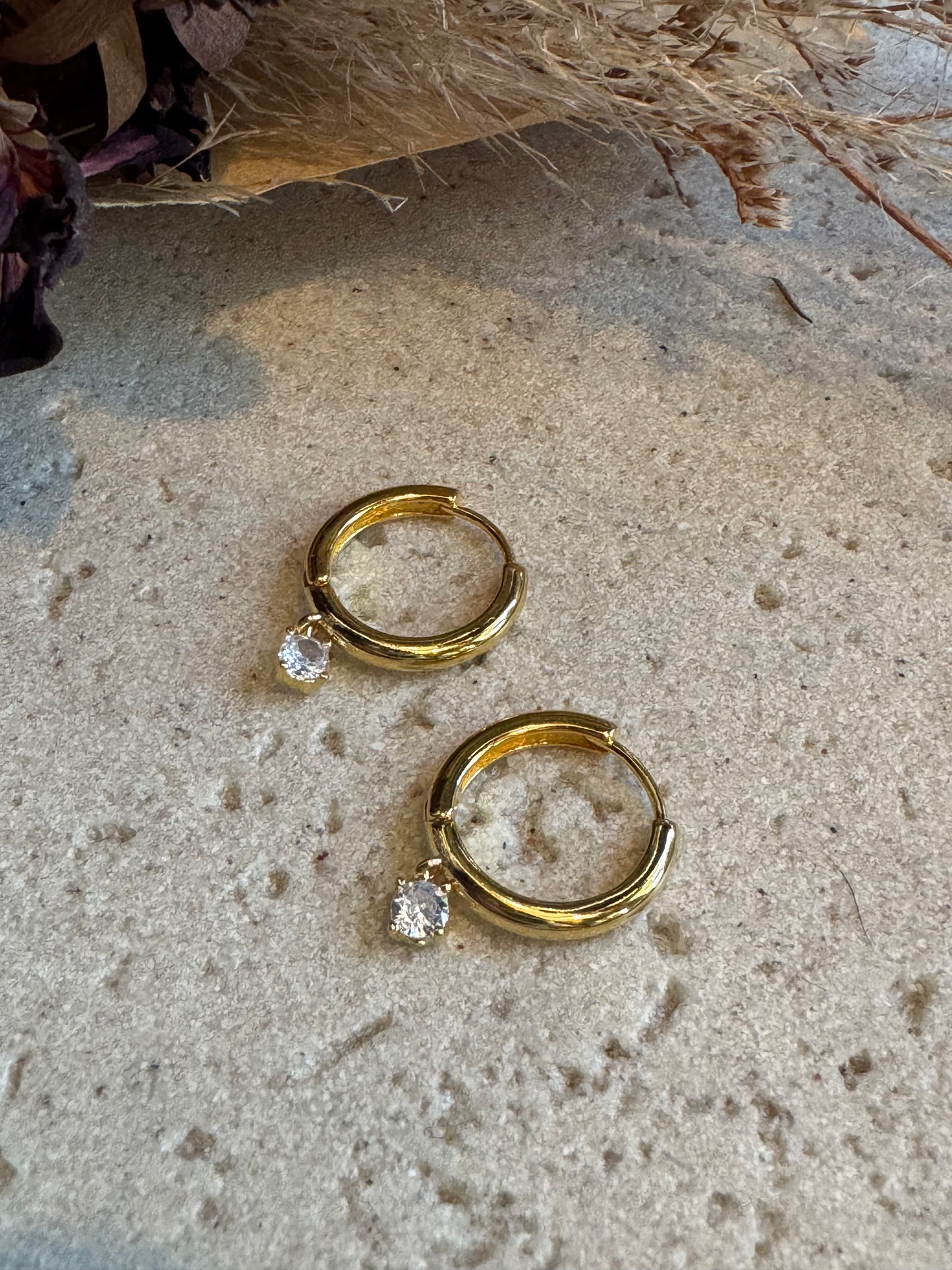 Small Dangle Jewel Hoops