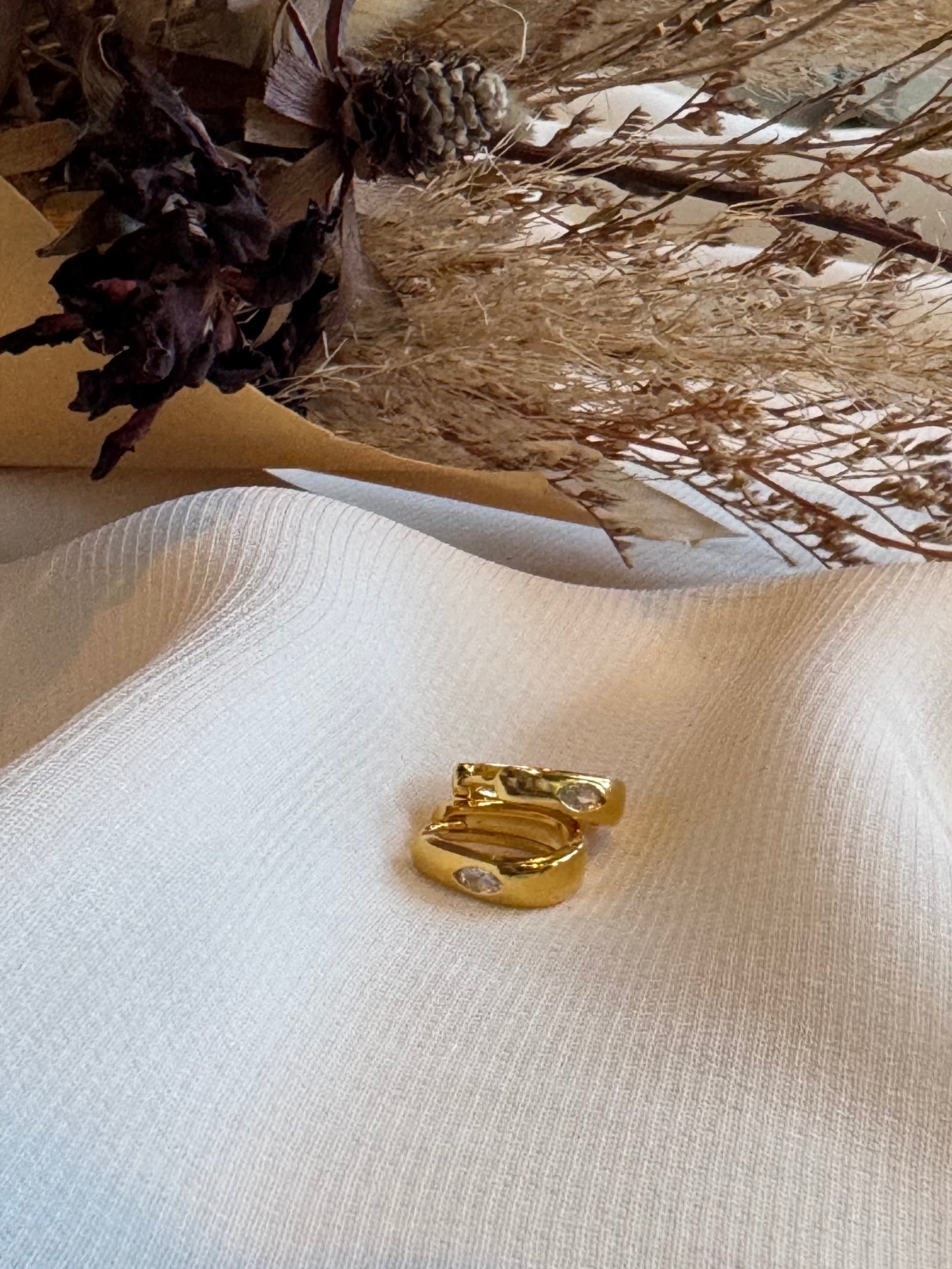 Oval Small Jewel Hoops