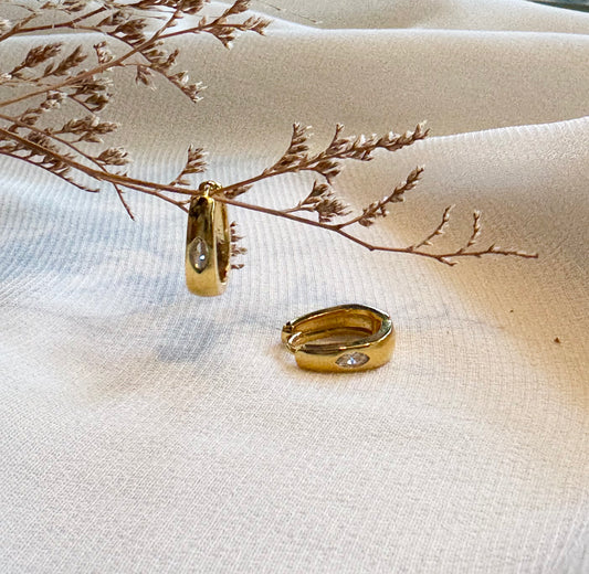 Oval Small Jewel Hoops