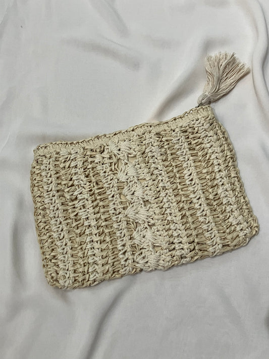 Ivory Weave Clutch Bag