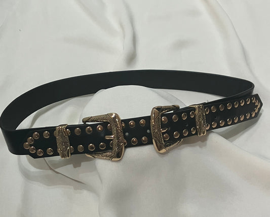 Copper Studded Faux Leather Belt