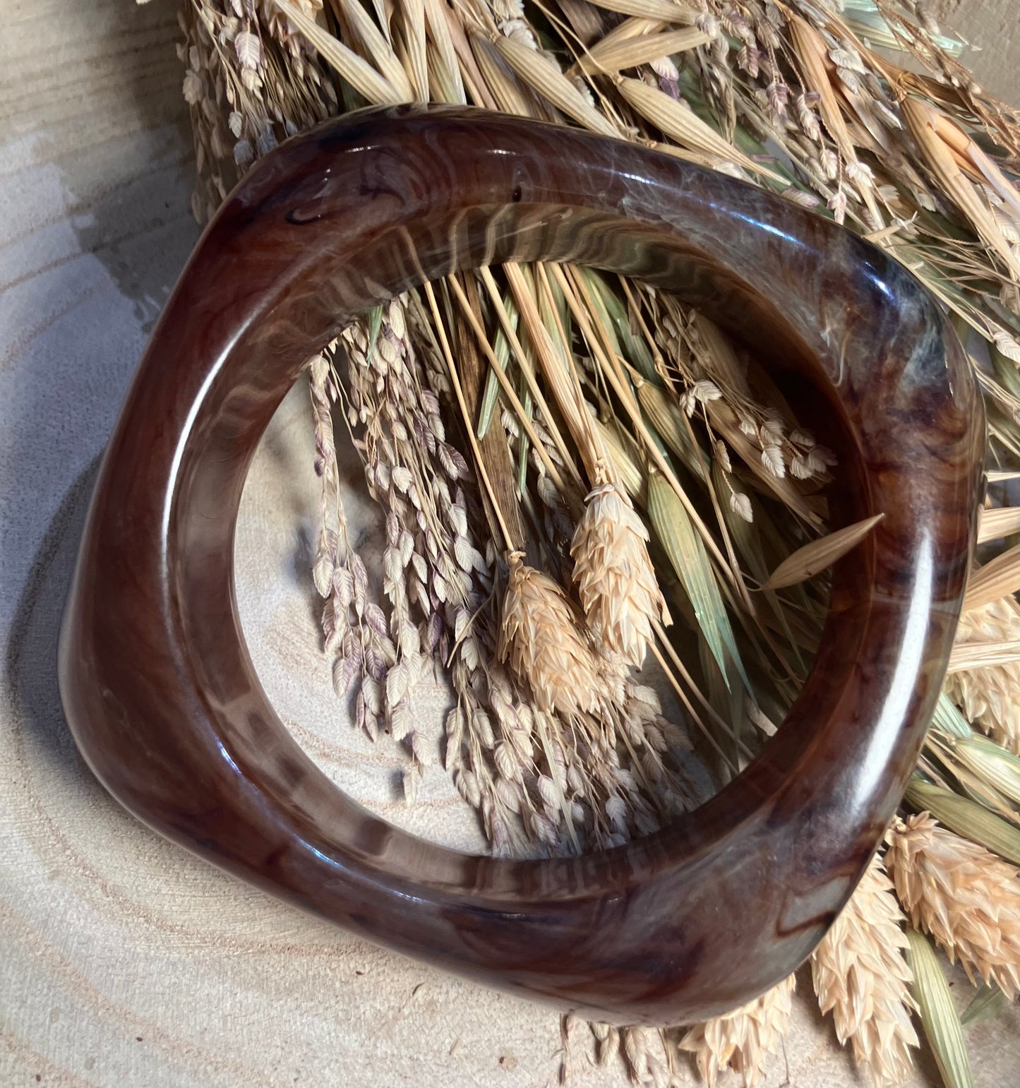 Dark Acrylic Geometric Bangle