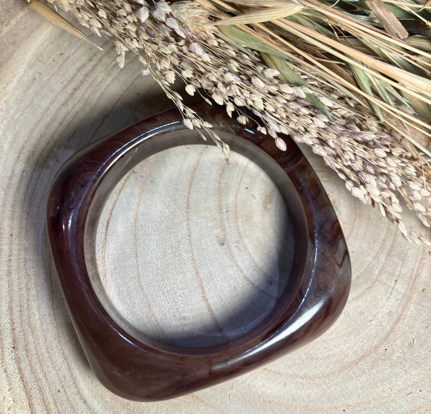 Dark Acrylic Geometric Bangle