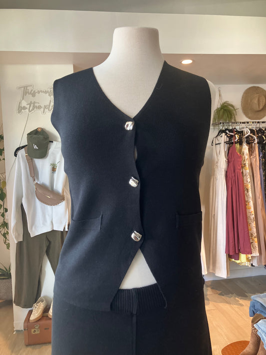 Sleek Black Chic Vest