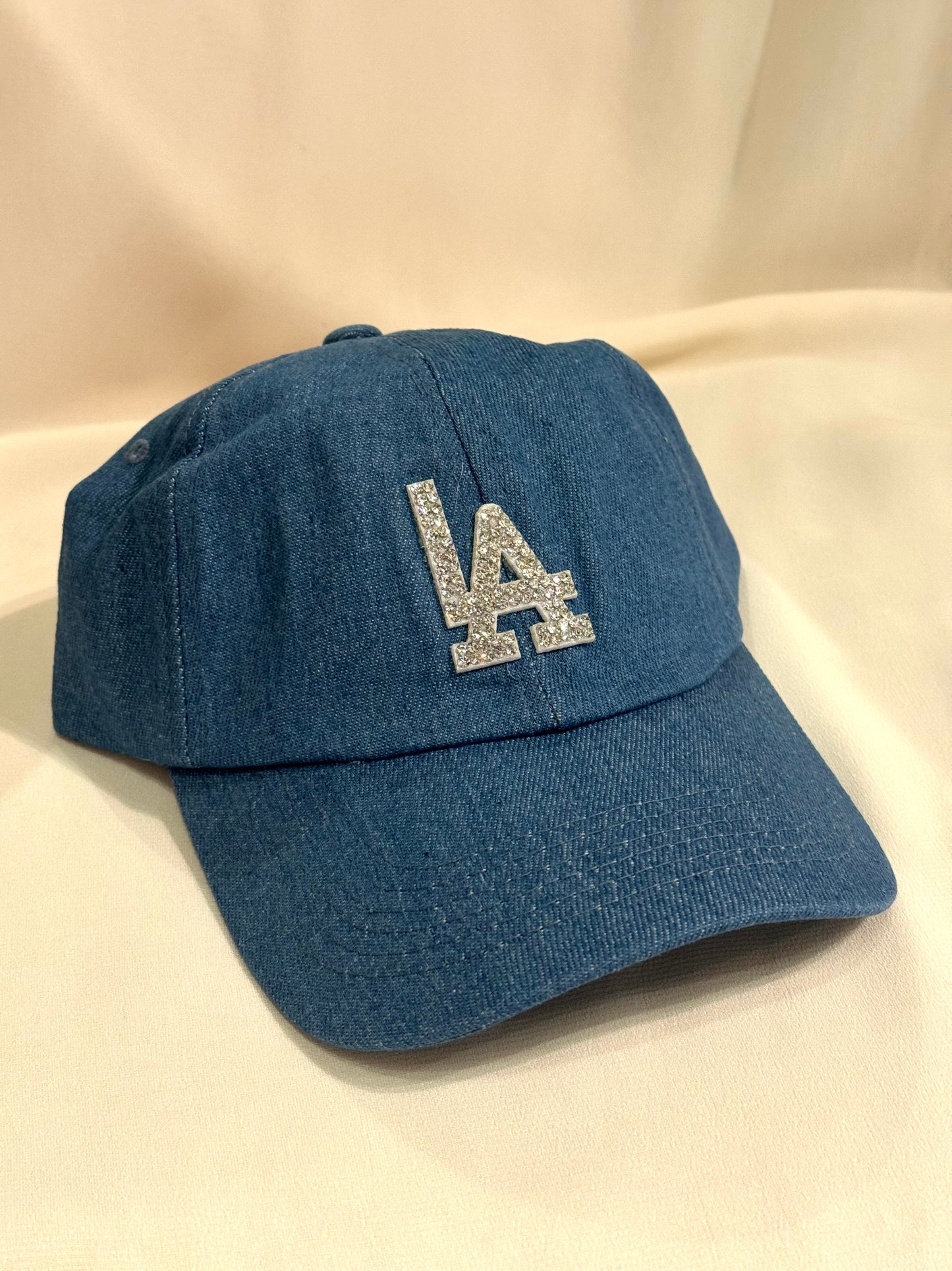 Bedazzled Denim LA Baseball Cap