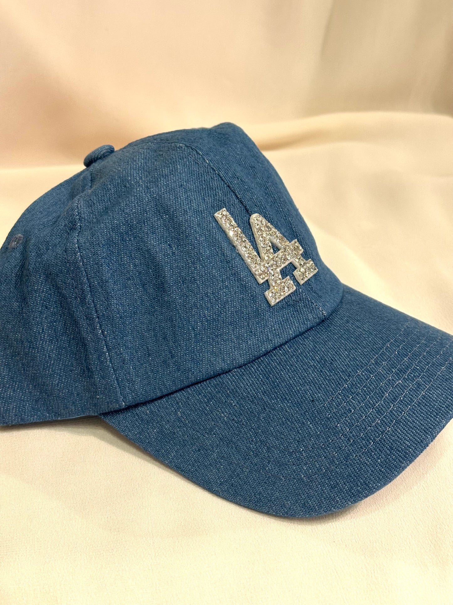 Bedazzled Denim LA Baseball Cap