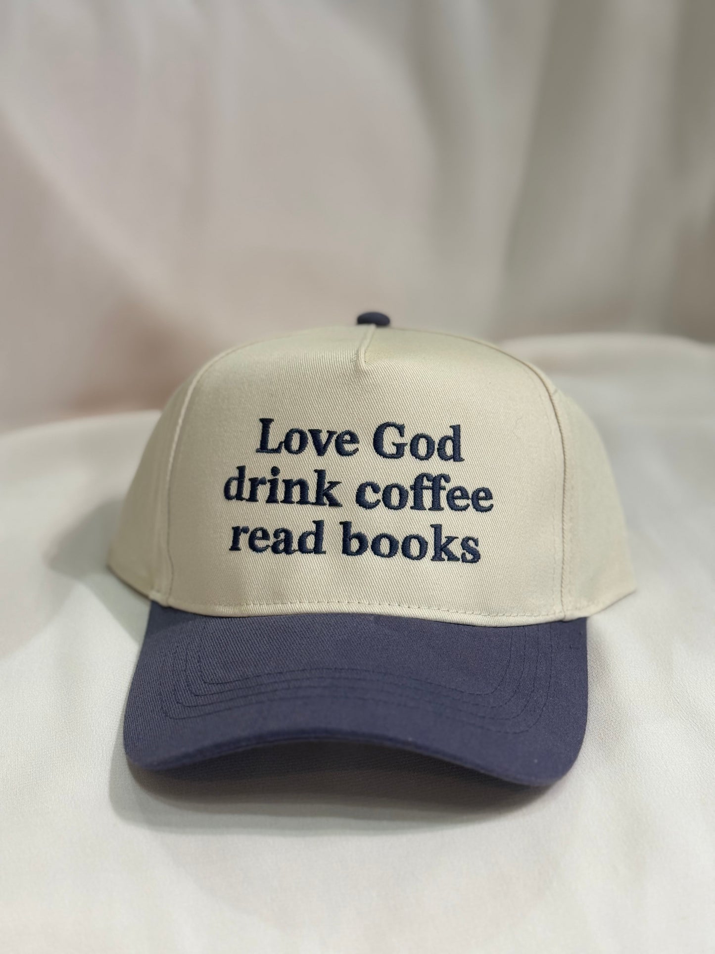Love God Drink Coffee Read Books Embroidered Baseball Cap