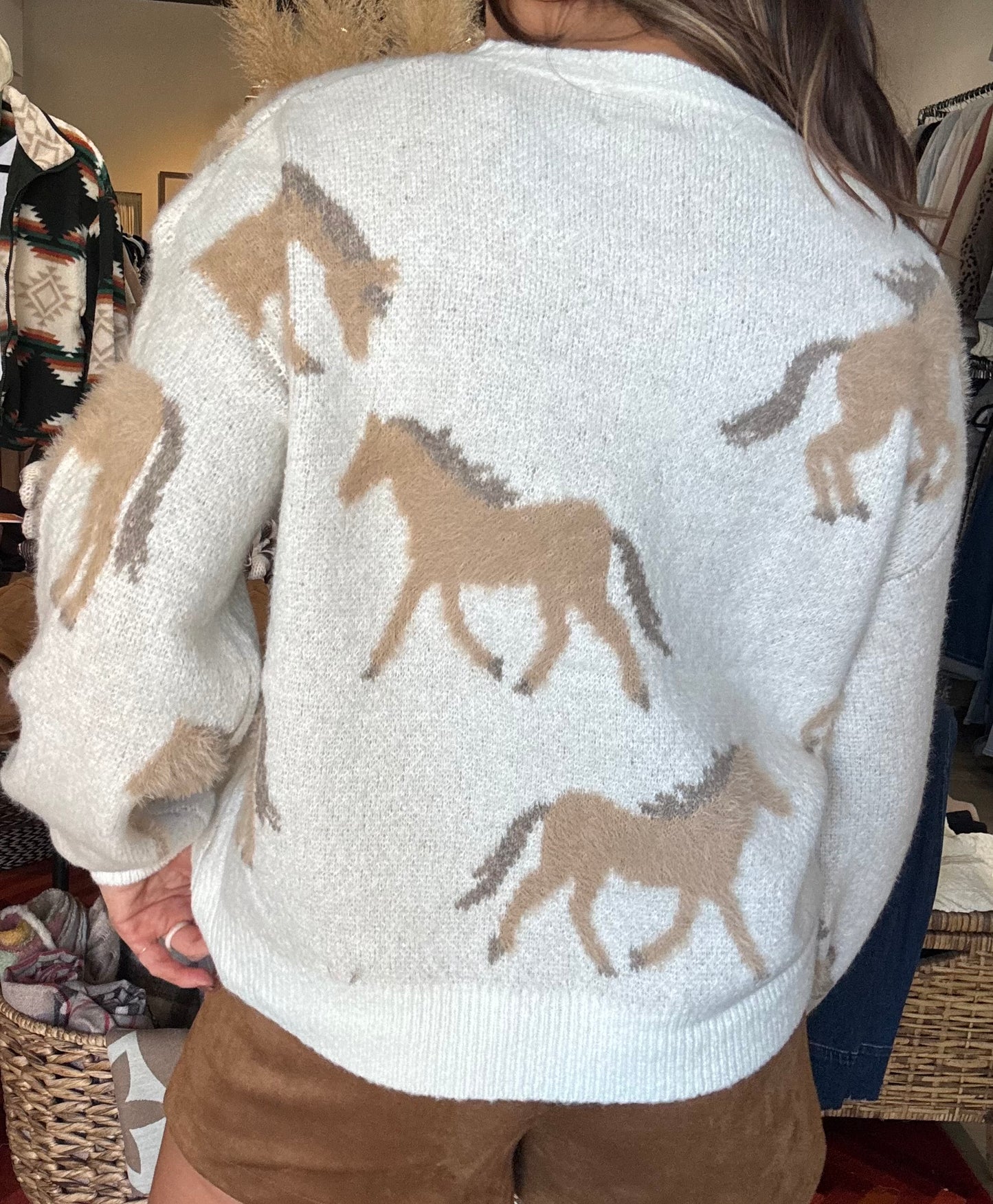 Wild Horses Cozy Pullover Sweater