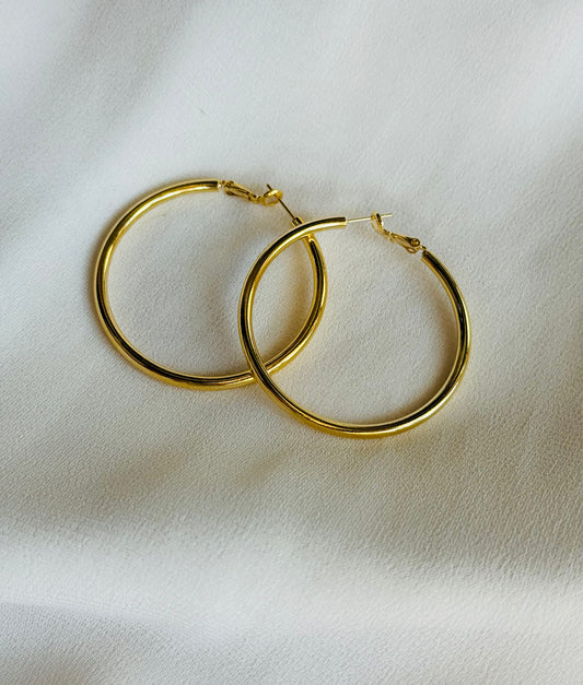 Chunky 14k Gold Dipped Hoops