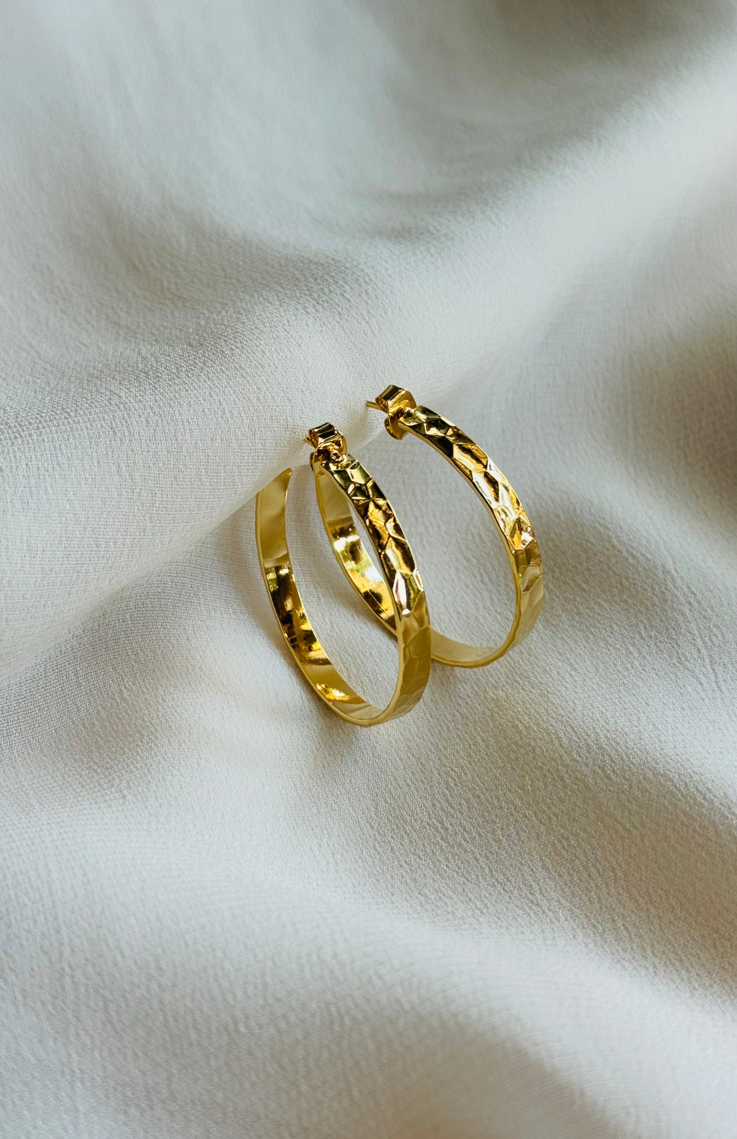 Geometric 14k Gold Dipped Hoops