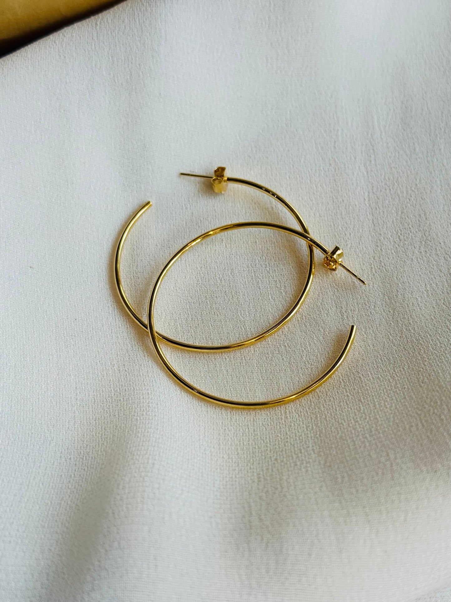 Thin 14k Gold Dipped 60mm Hoop Earring