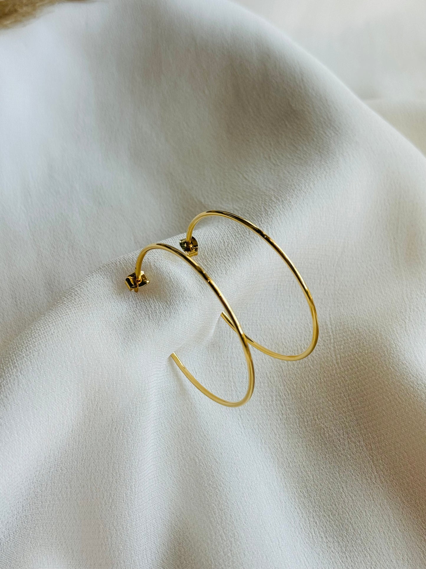 Thin 14k Gold Dipped 60mm Hoop Earring