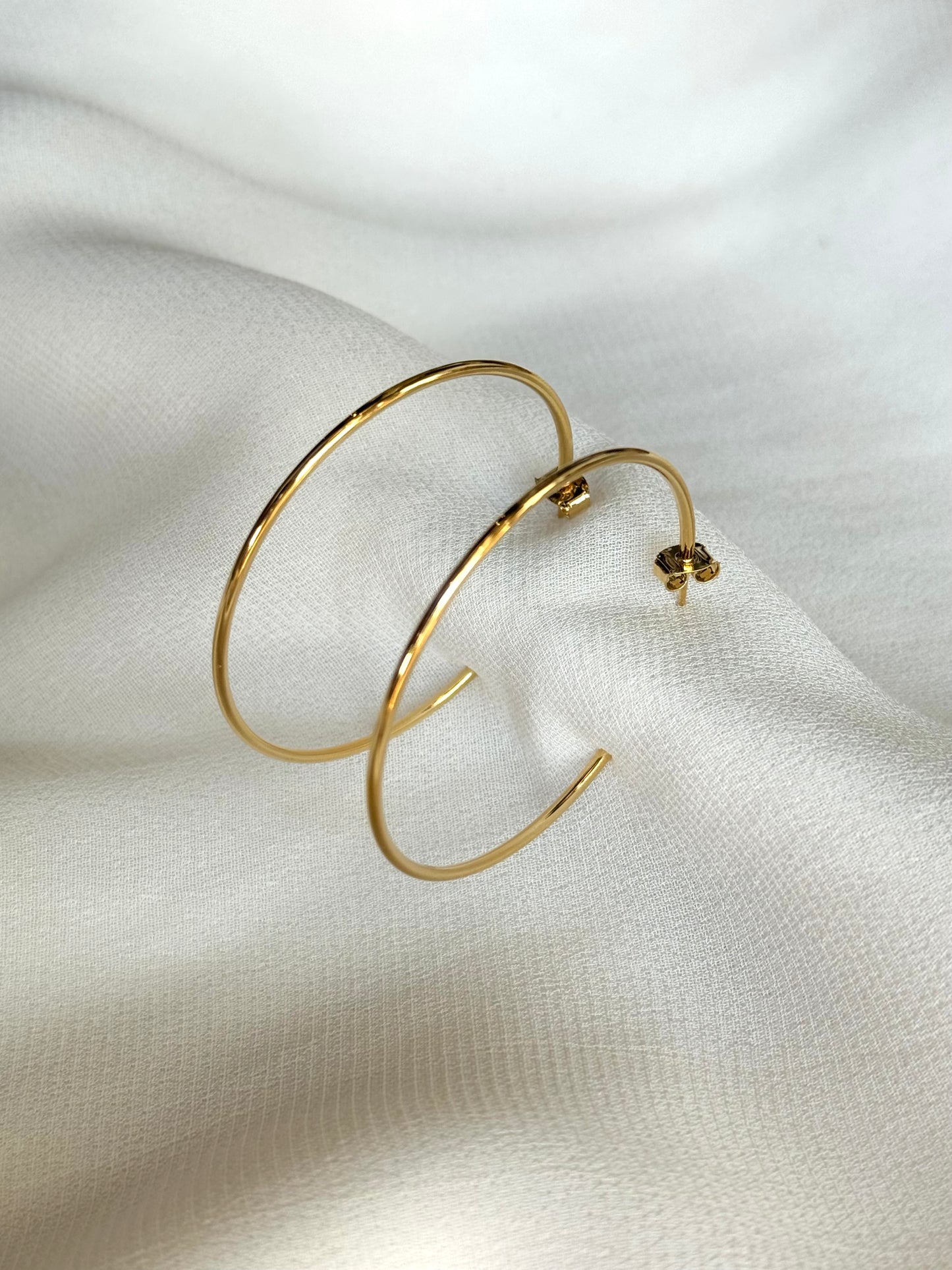 Thin 14k Gold Dipped 60mm Hoop Earring