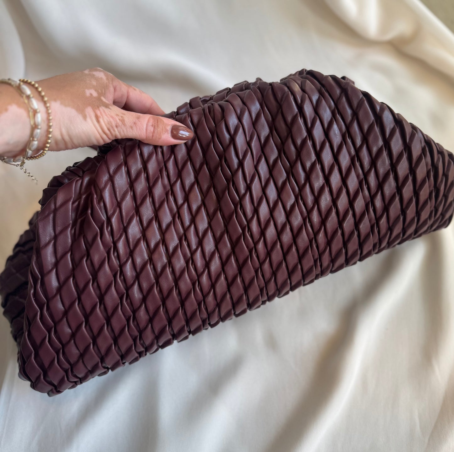 Large Woven Clutch Handbag