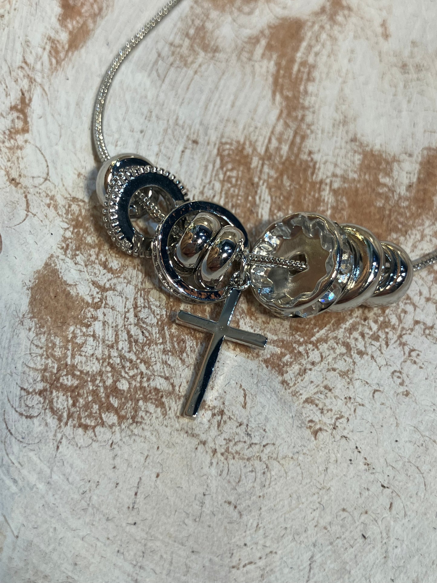 Gold Dipped Multi Ring Charms Chain Necklace