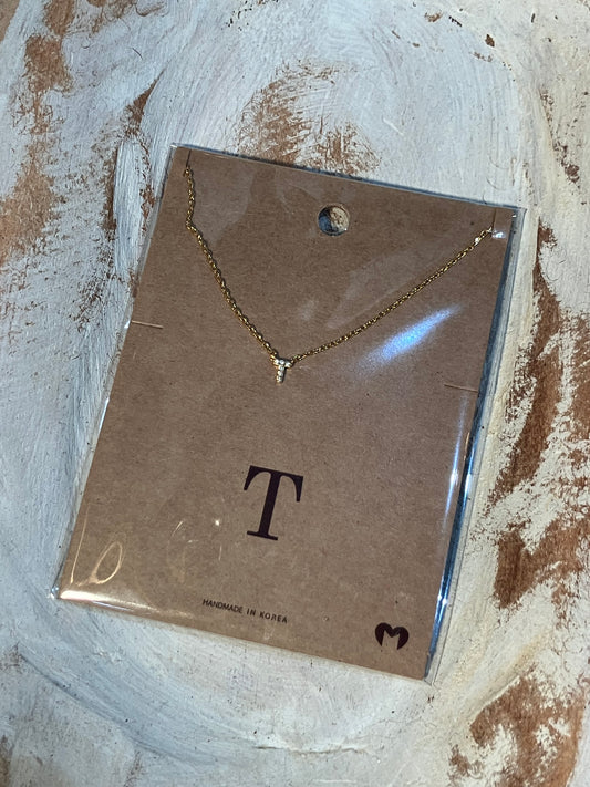 Gold Dipped Dainty Initial Necklace