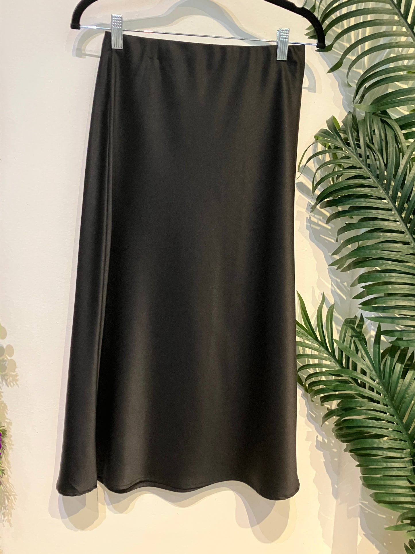 Starlight Satin Elastic Midi Skirt