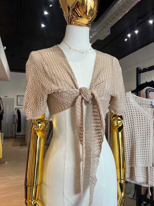 Khaki Beach Crop Top