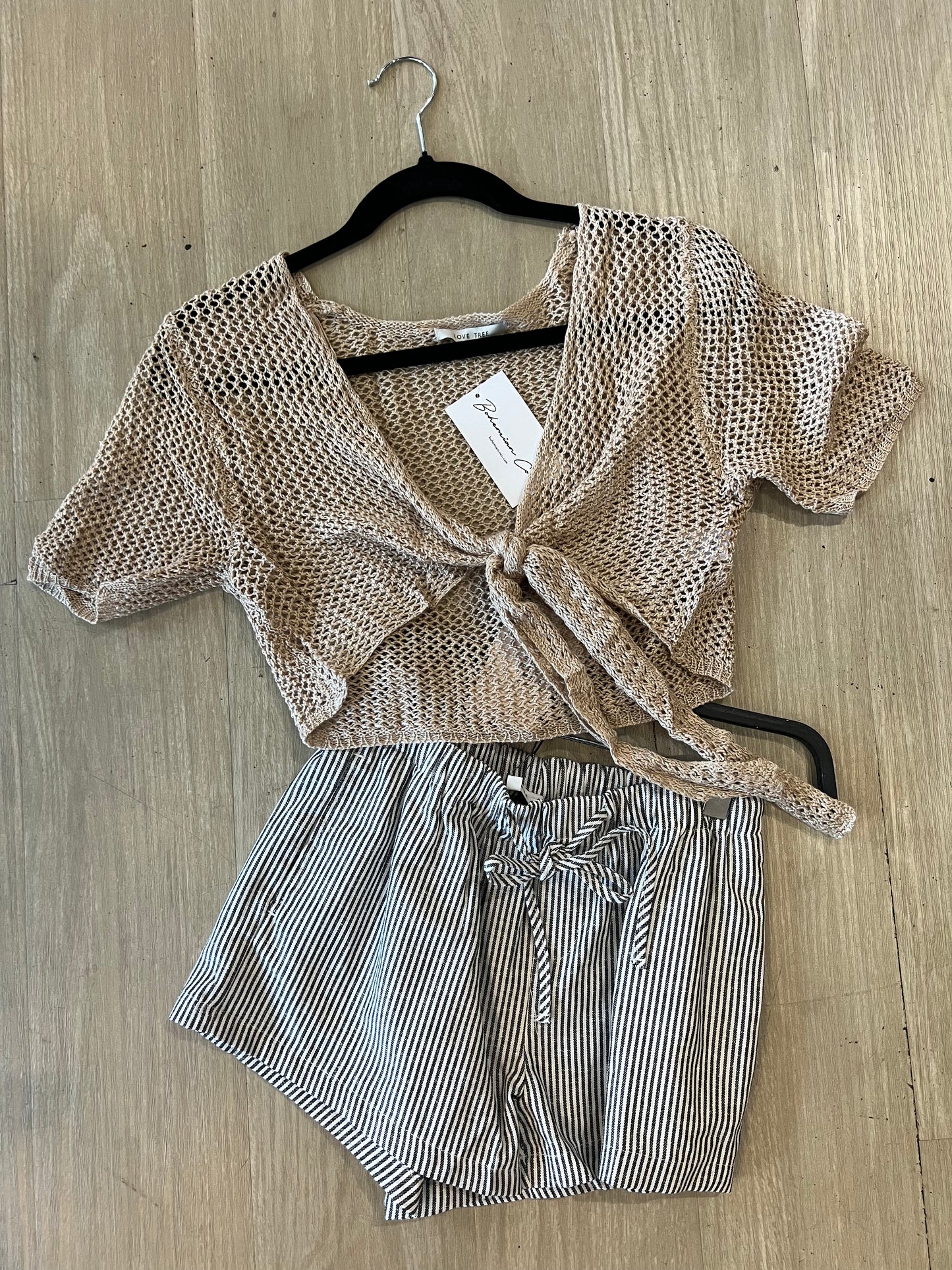 Khaki Beach Crop Top