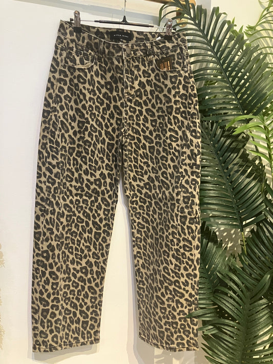 Leopard Luxe Barrel Jeans