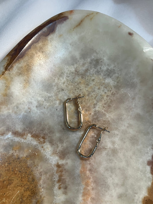 Petite Oval Gold Hoops