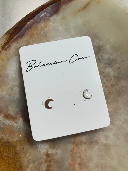 Gold Filled Moon Studs